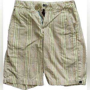 Quiksilver Board Shorts Green Plaid Kids Shorts